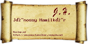 Jánossy Hamilkár névjegykártya